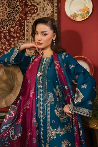 Indigo Blue Luxe Embroidered