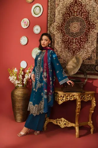 Indigo Blue Luxe Embroidered