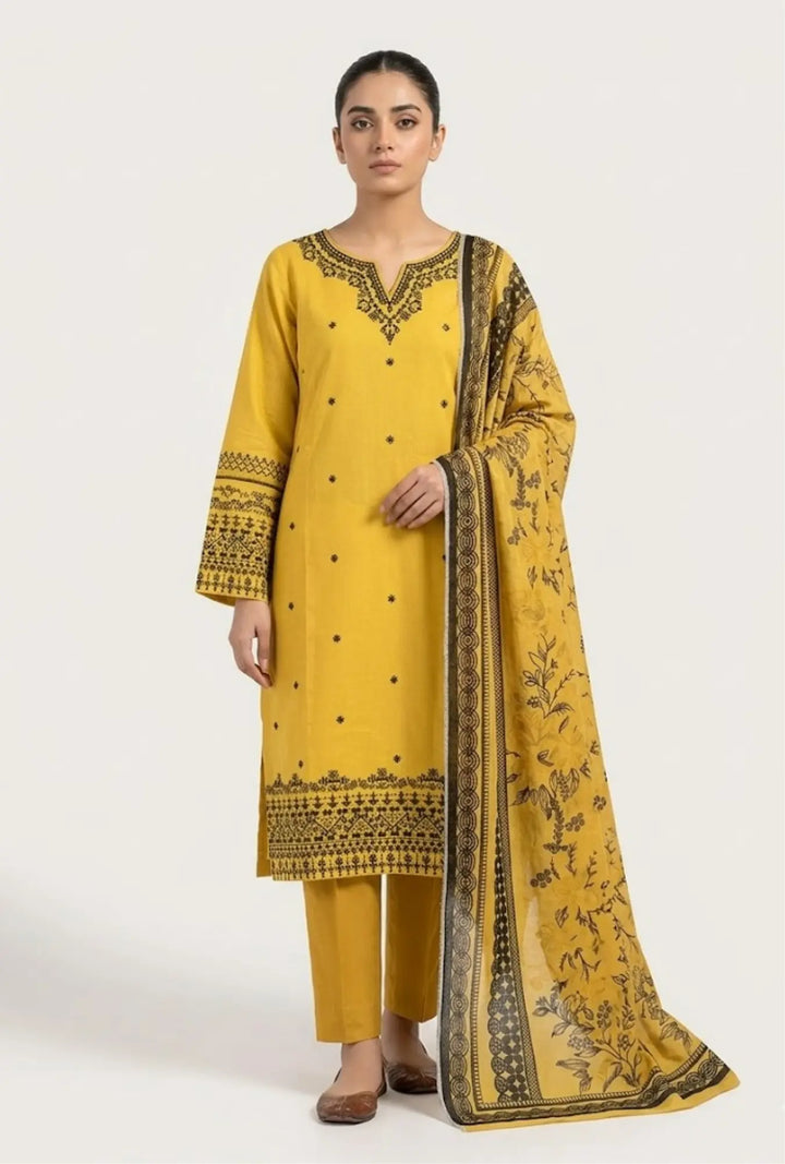 Intricate Embroidered 3-Piece Stitched Lawn Suit