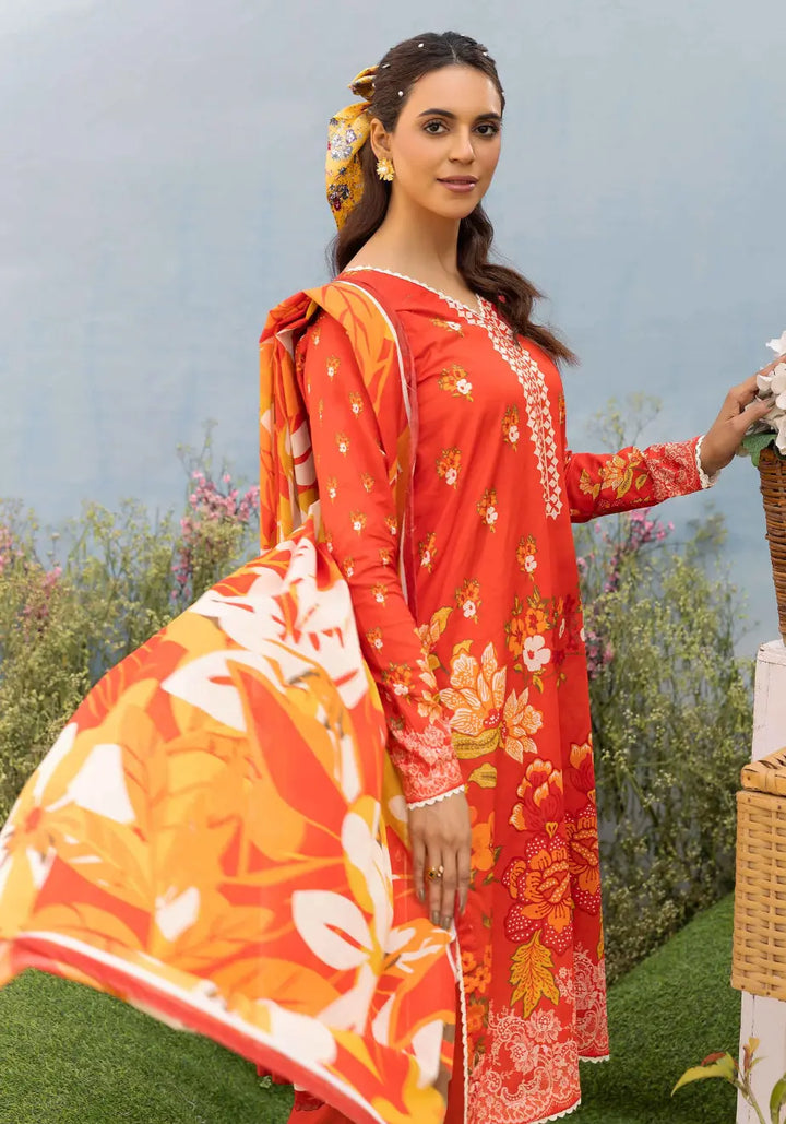 Scarlet Bloom – Floral Unstitched Lawn Collection