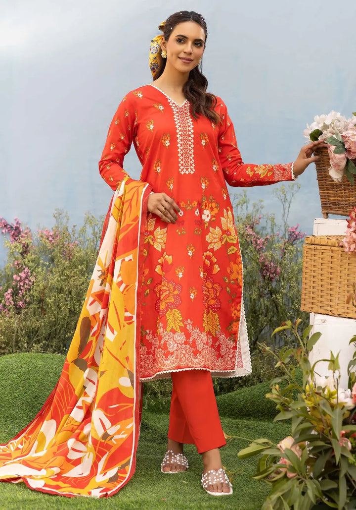 Scarlet Bloom – Floral Unstitched Lawn Collection