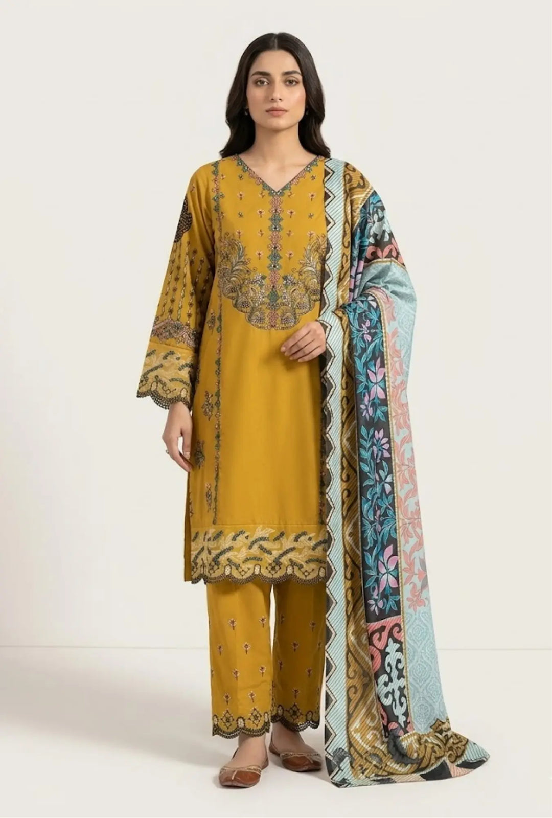 Mellow Gold – Embroidered 3-Piece