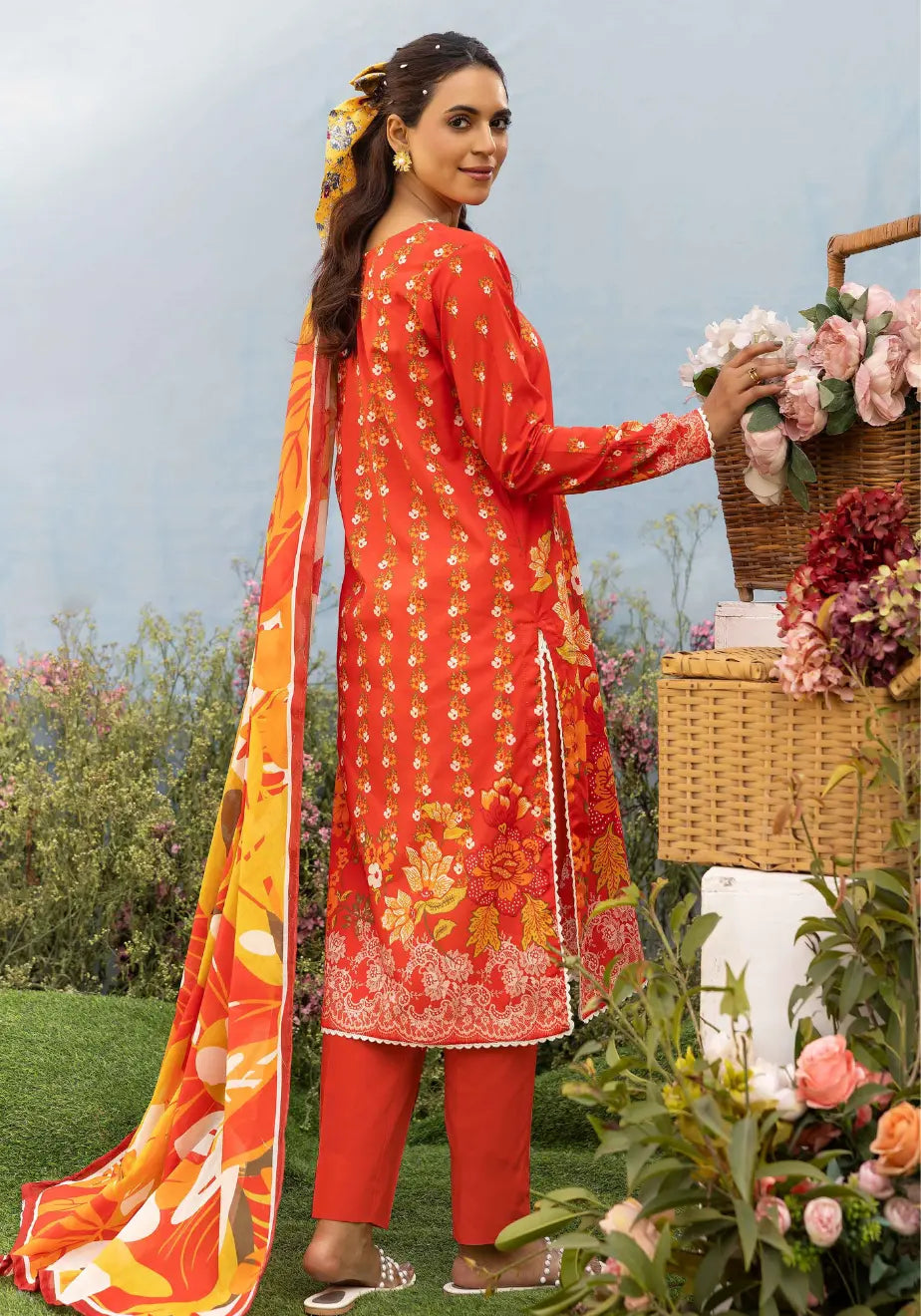 Scarlet Bloom – Floral Unstitched Lawn Collection