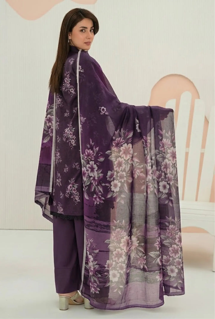Midnight Plum Bloom 3-Piece Unstitched