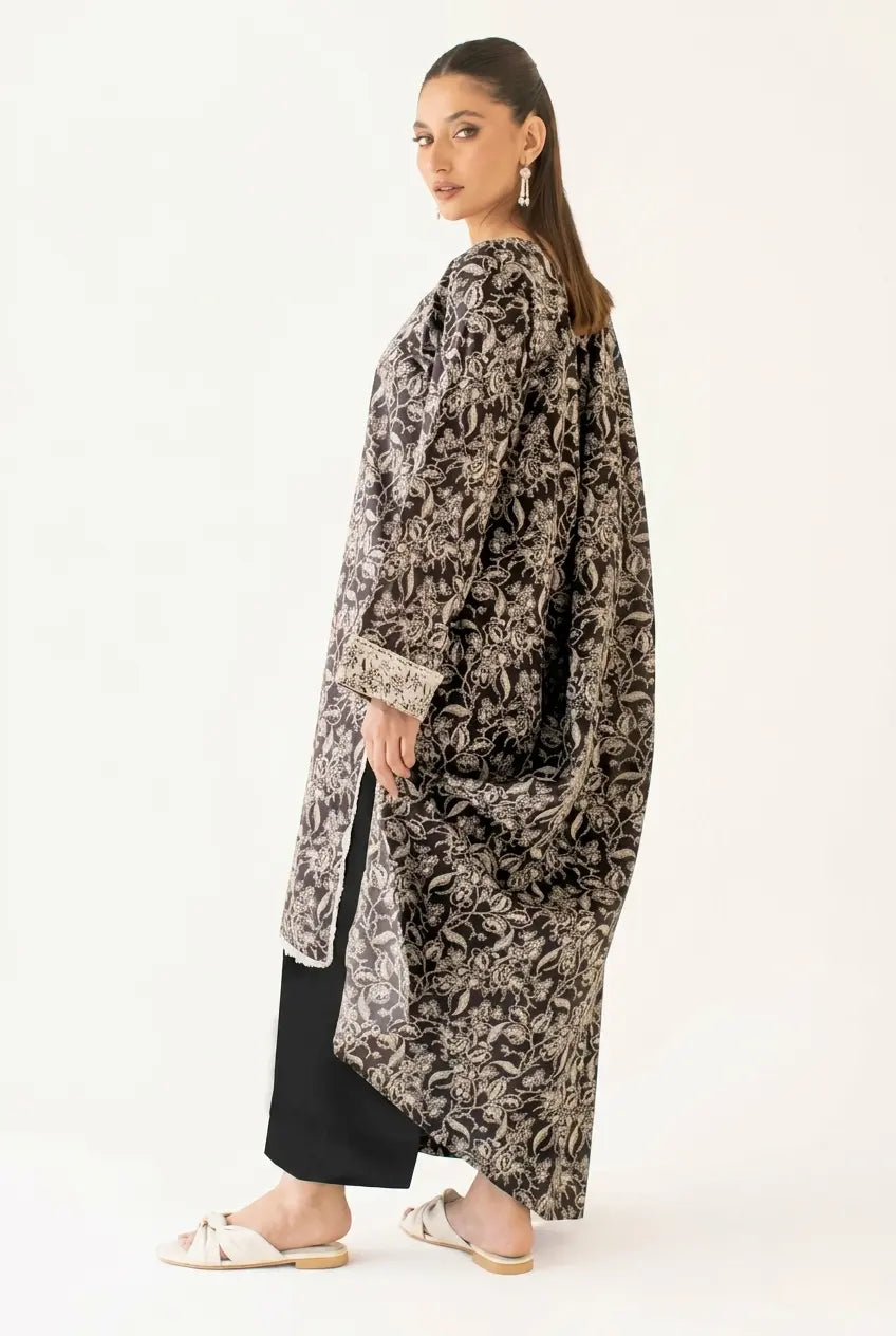 Black Printed Lawn Suit