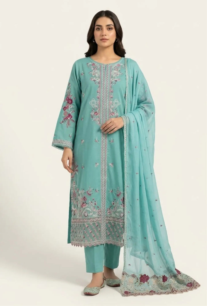 Aquamarine Flora 3-Piece Stitched Suit