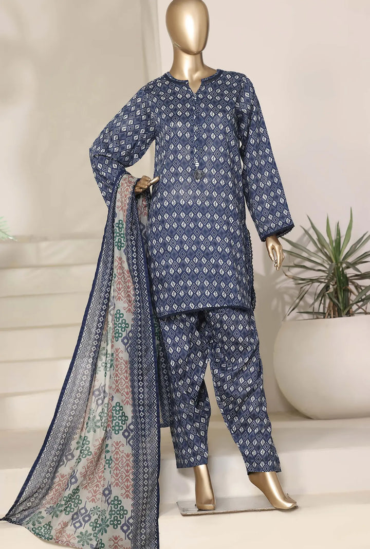 Indigo Star – 3-Piece Printed Unstitched Lawn Suit