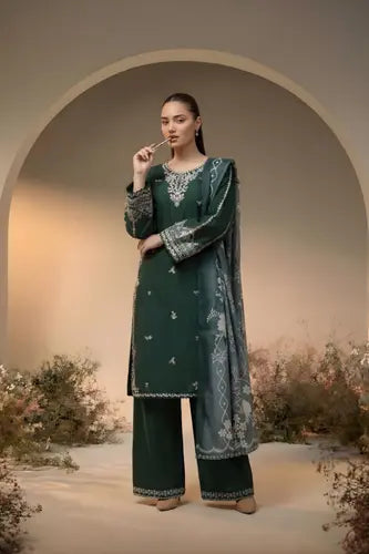 Forest Night Silver-Threaded Formal Pret