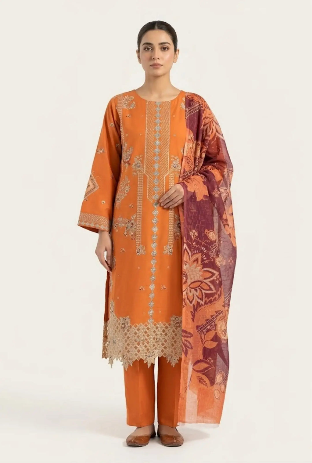 Onyx Ivory  Embroidered 3-Piece