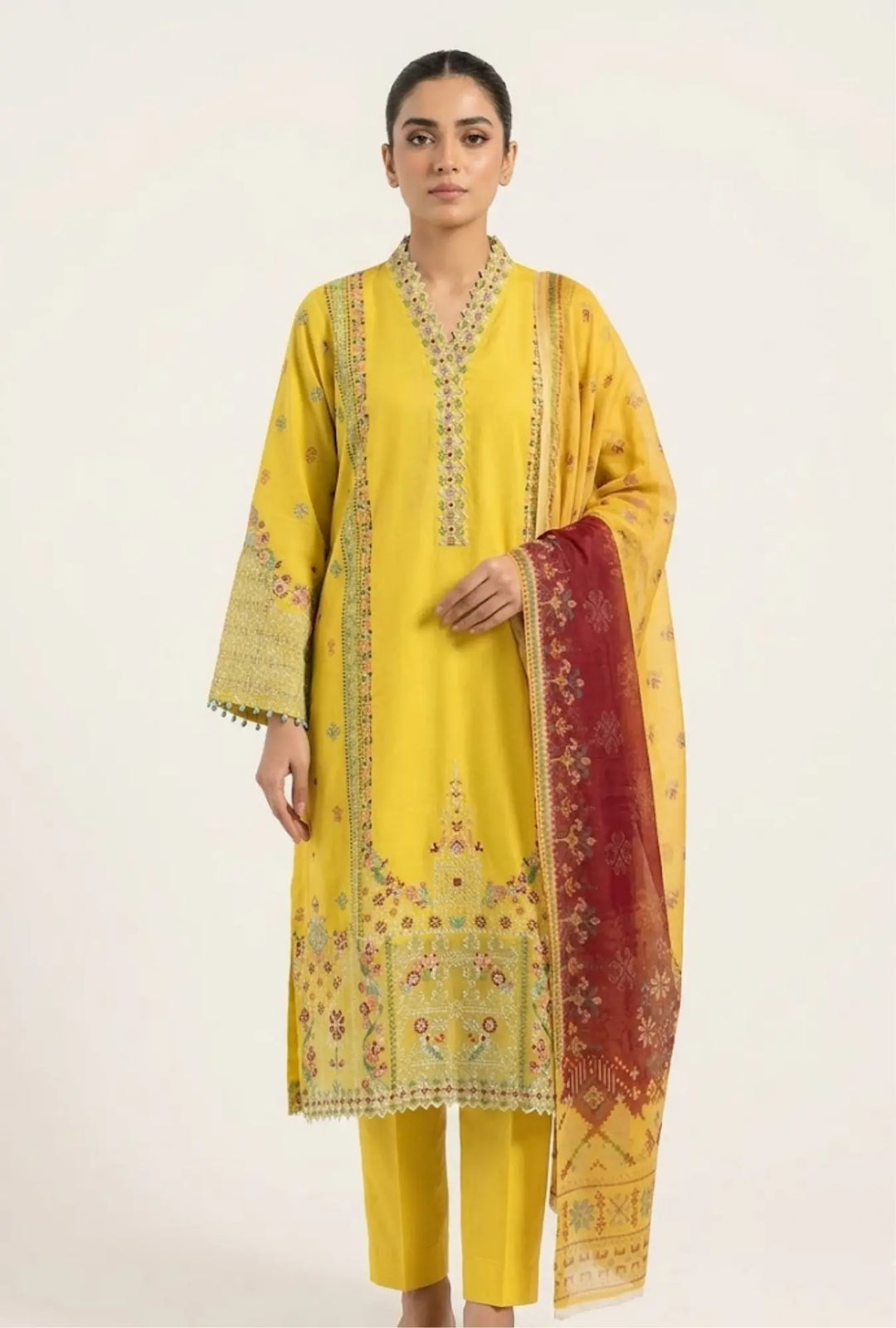 Mellow Floral Embroidered 3-Piece