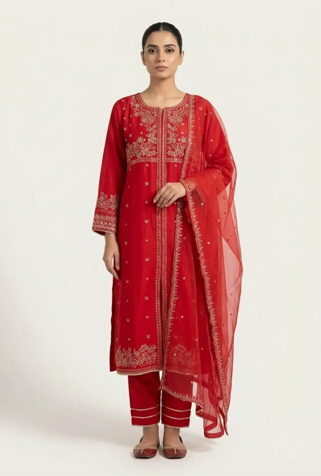 Ruby Garnet – Embroidered 3-Piece