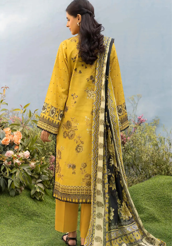 Golden Ochre – Premium Printed 3-Piece Unstitched Lawn Suit
