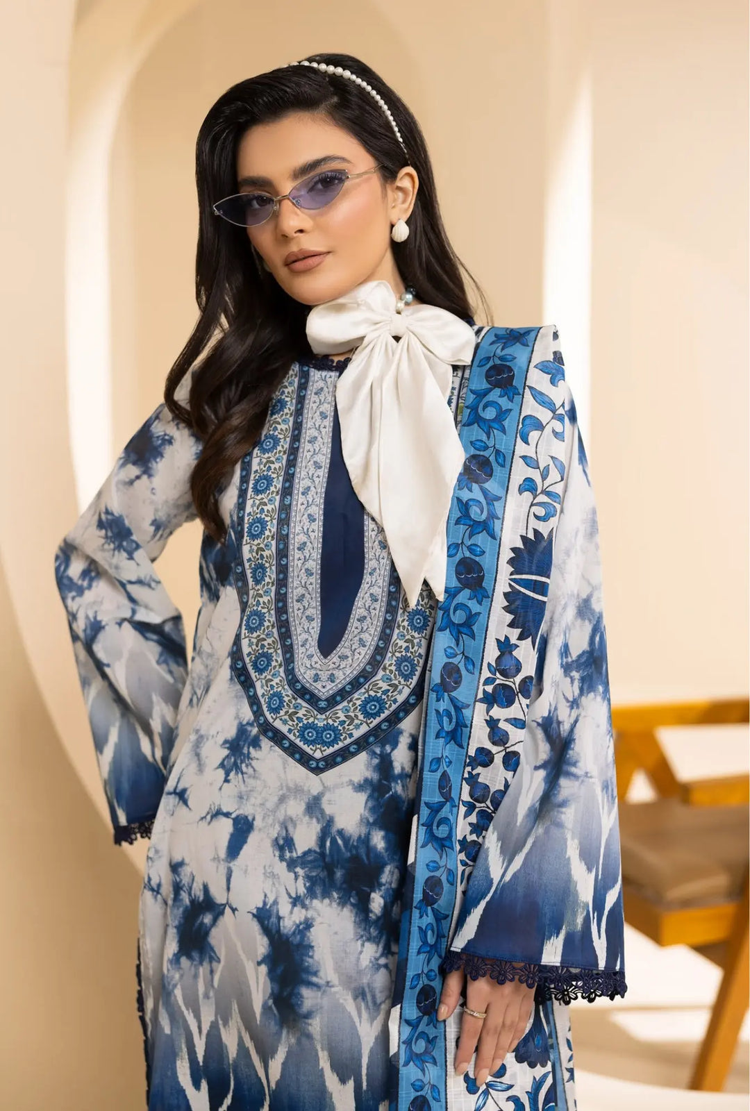 Sapphire Shibori – 3-Piece Printed Unstitched Lawn Suit