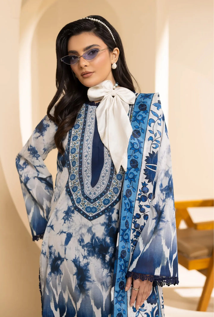 Sapphire Shibori – 3-Piece Printed Unstitched Lawn Suit