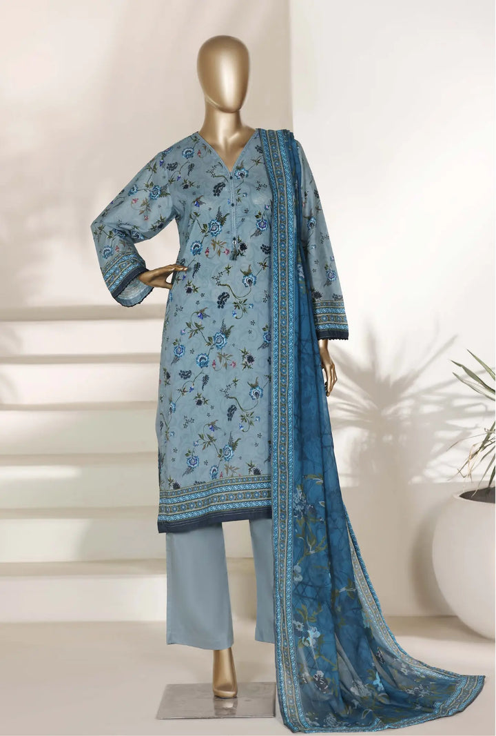 Azure Breeze – 3-Piece Printed Unstitched Lawn Suit