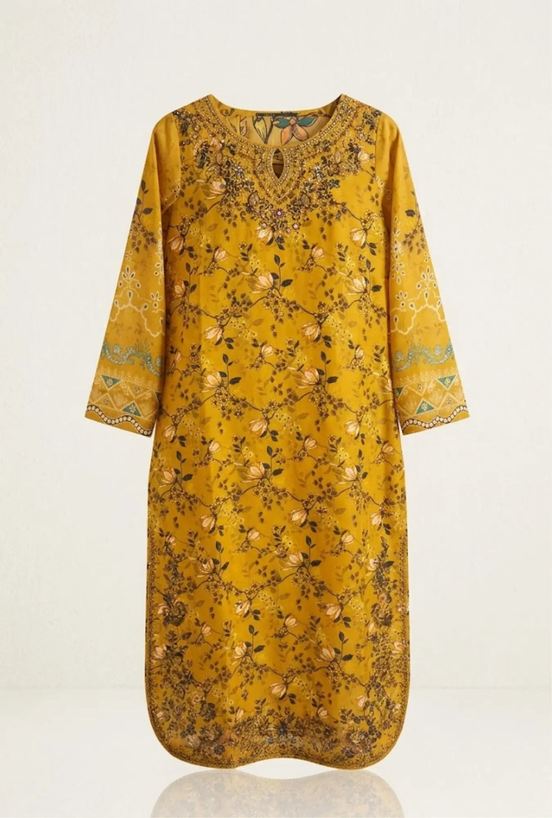 Amber Bloom – Embroidered 3-Piece
