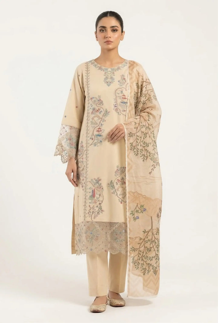 Azure Mist – Embroidered 3-Piece