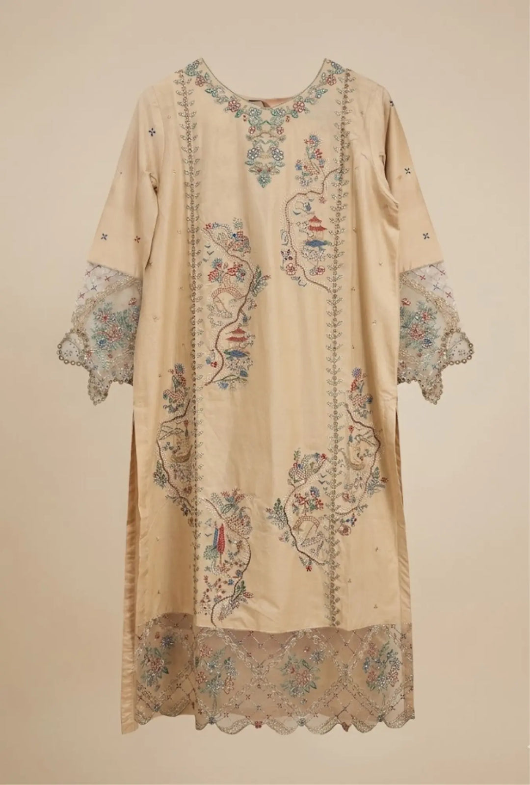 Azure Mist – Embroidered 3-Piece