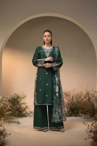 Forest Night Silver-Threaded Formal Pret