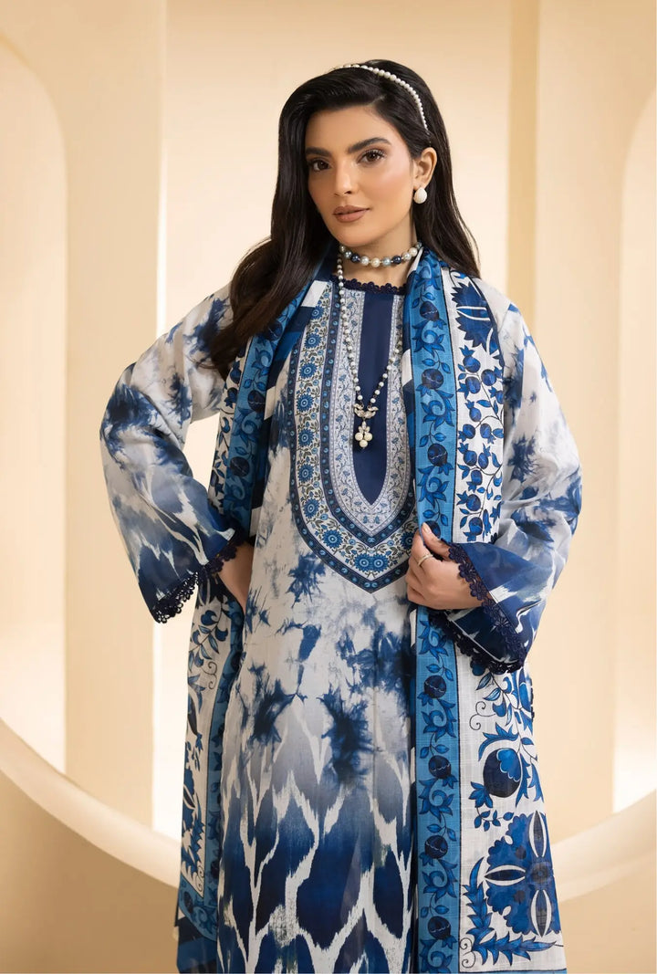 Sapphire Shibori – 3-Piece Printed Unstitched Lawn Suit