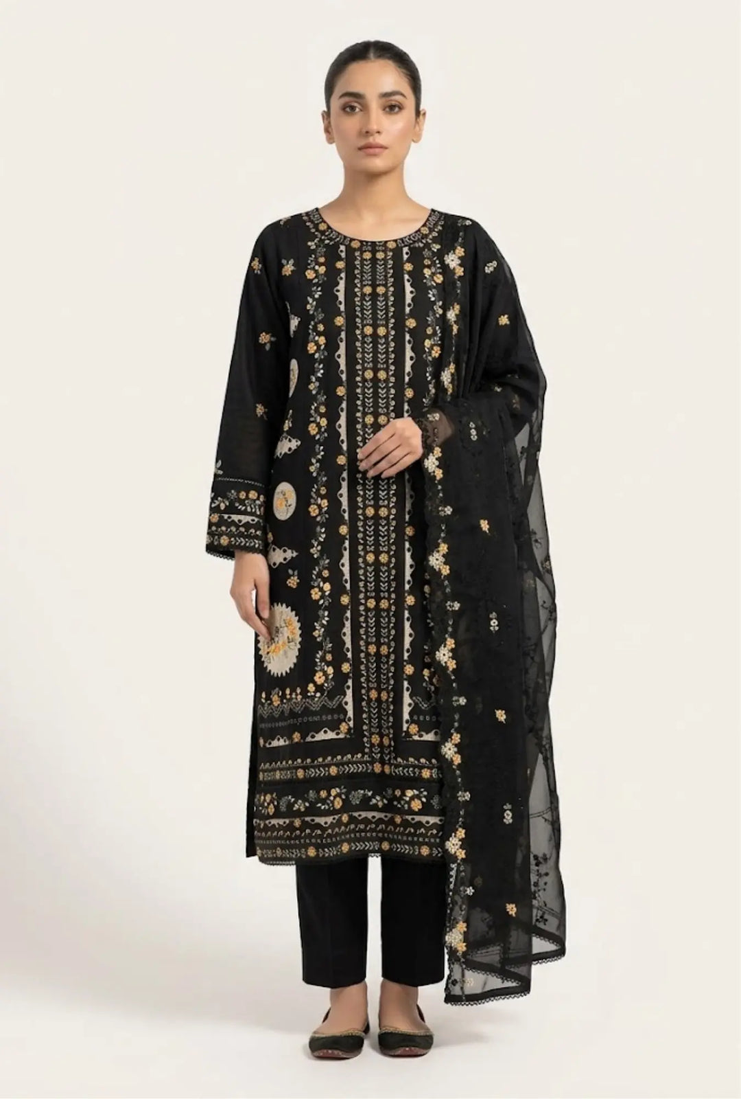 Emerald Grove – Embroidered 3-Piece