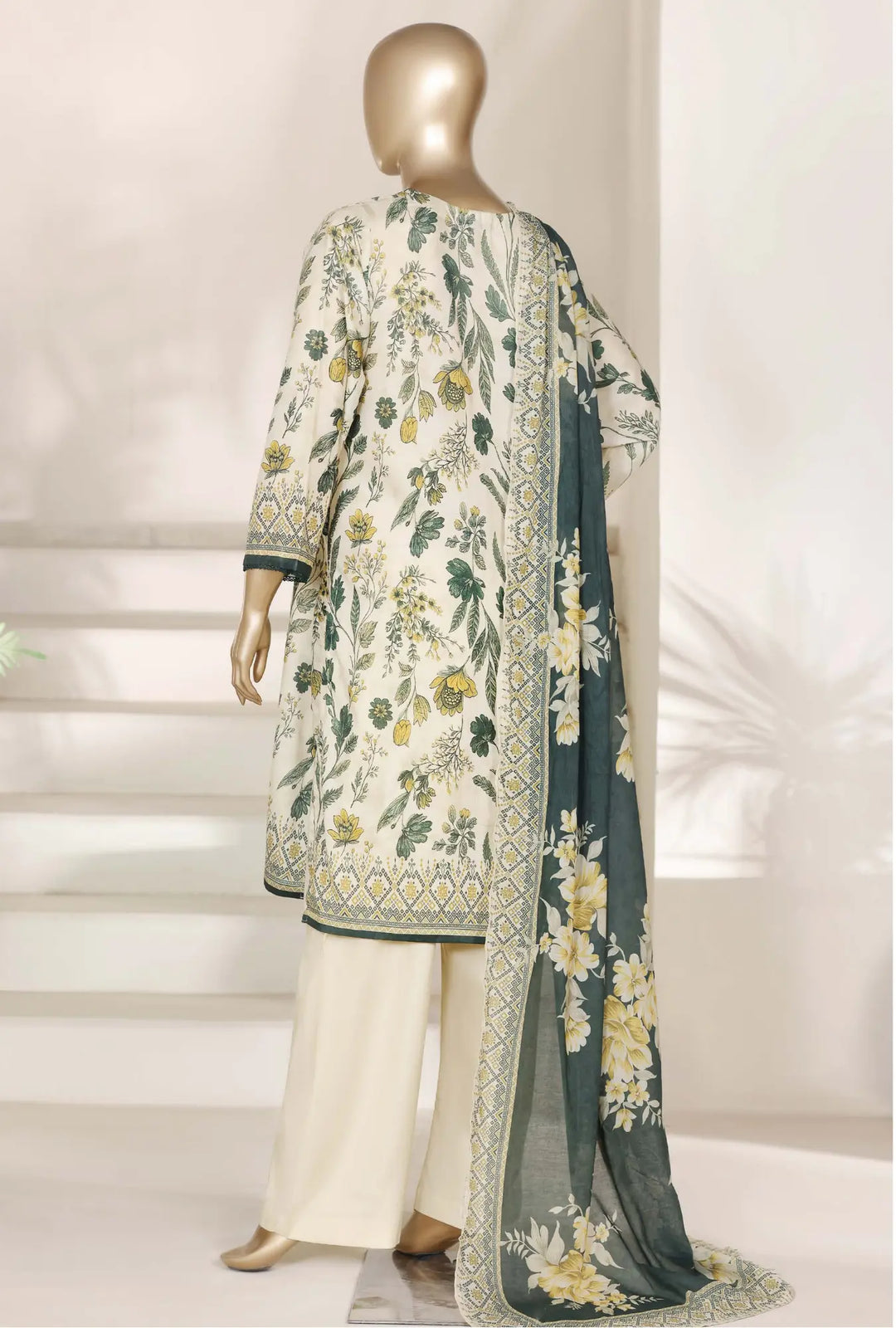 Teal Mosaic – 3-Piece Printed Unstitched Lawn Suit