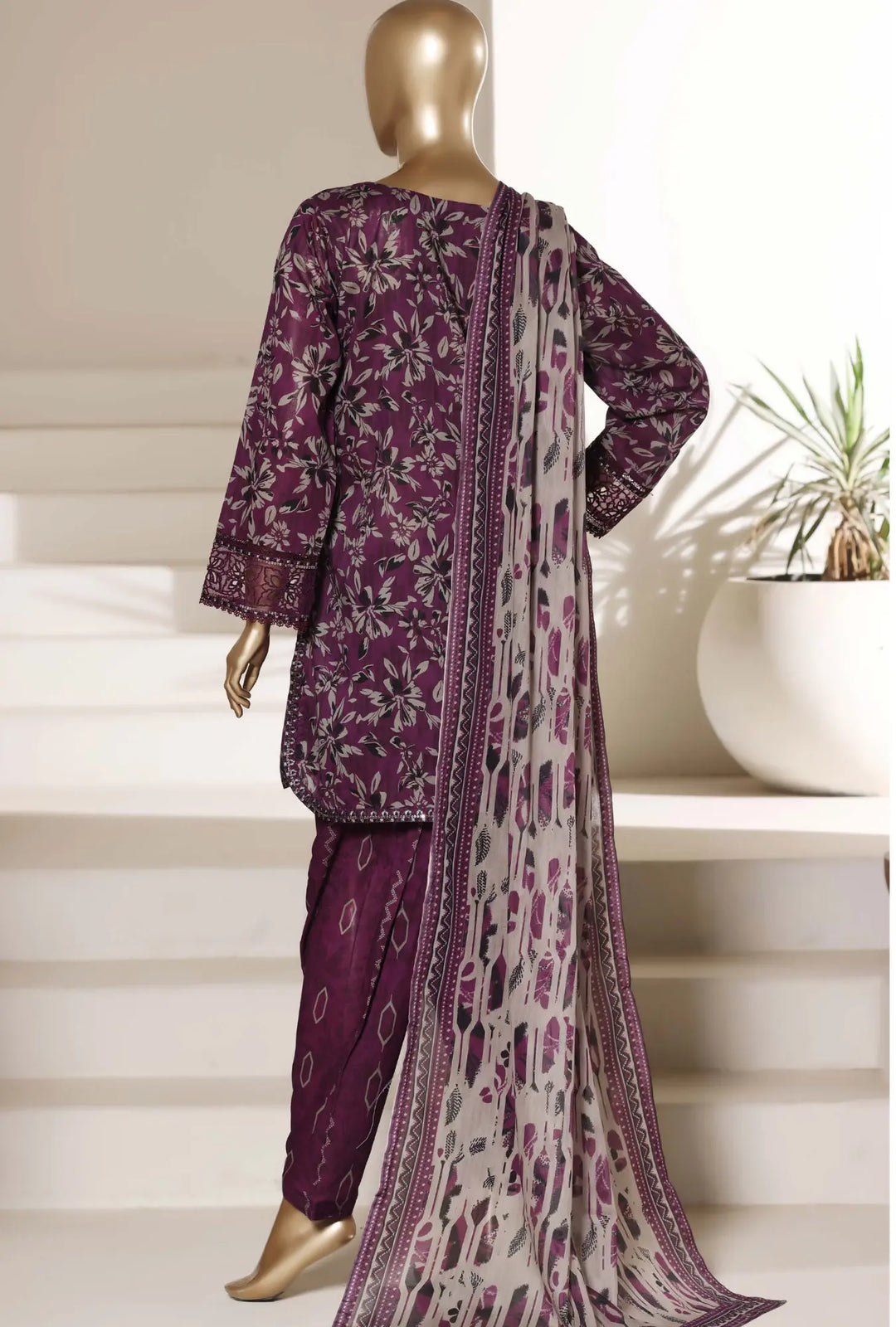 Saffron Slate – Premium 3-Piece Unstitched Lawn