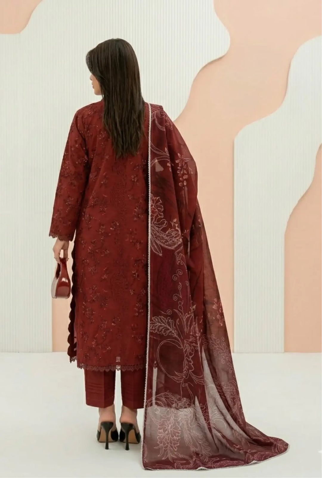 Maroon Majesty 3-Piece Unstitched