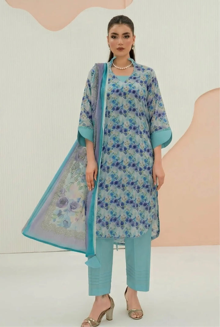 Azure Meadow 3-Piece Unstitched
