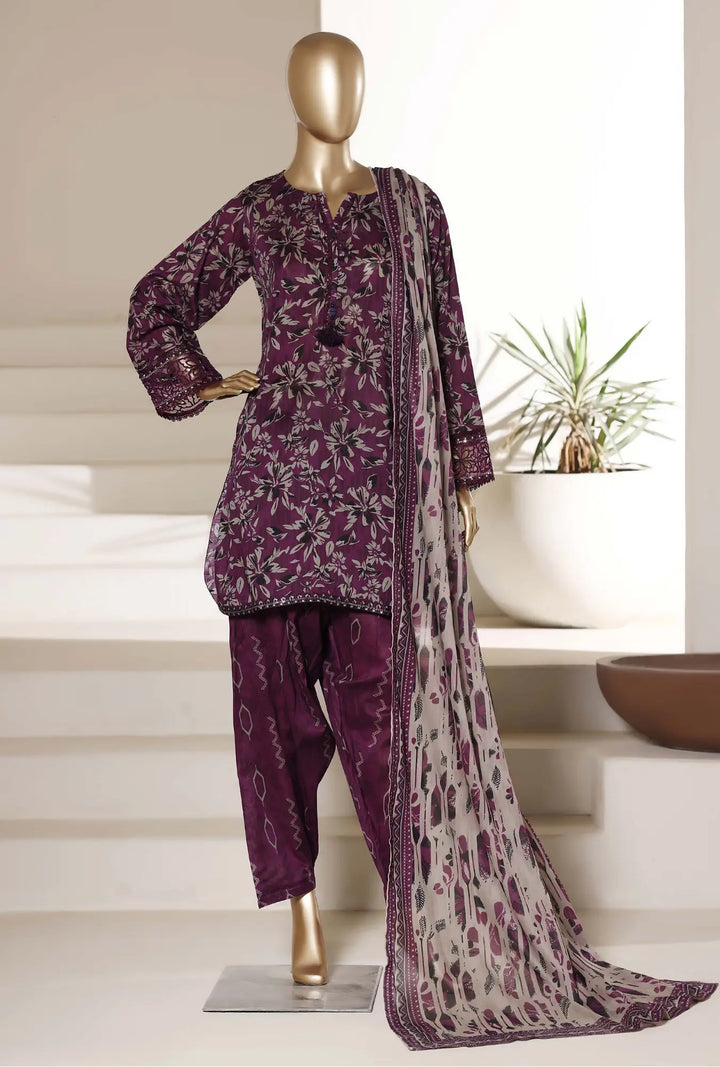 Saffron Slate – Premium 3-Piece Unstitched Lawn